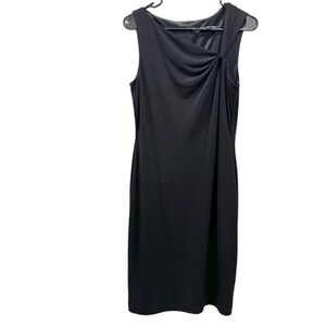 David Meister LBD knee legnth asymmetrical neckline sleeveless dress like new 6